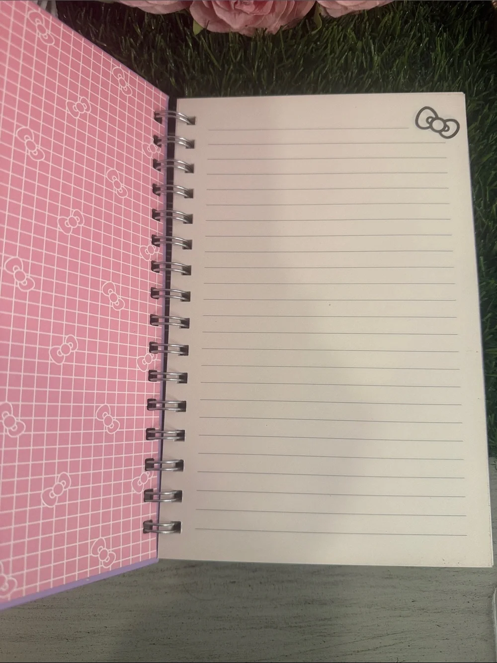 Sanrio Hello Kitty Purple Spiral Notebook - school themed